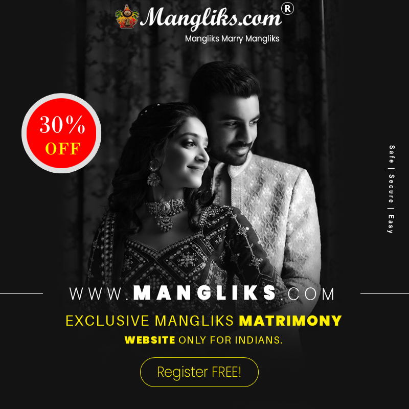 Exclusive Mangliks Matrimony Website Only For Indians.